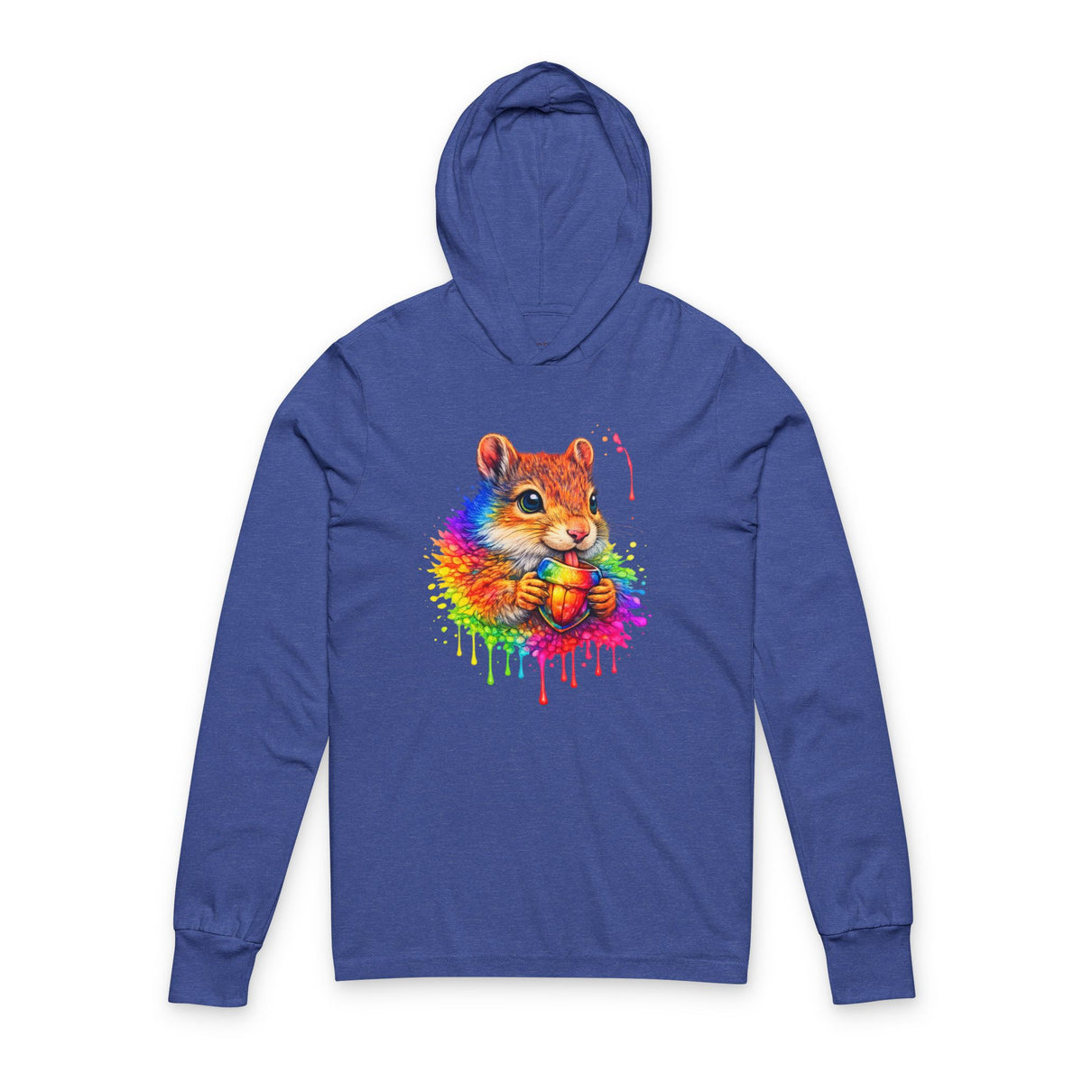 Watercolor Squirrel Hooded Long Sleeve T-Shirt