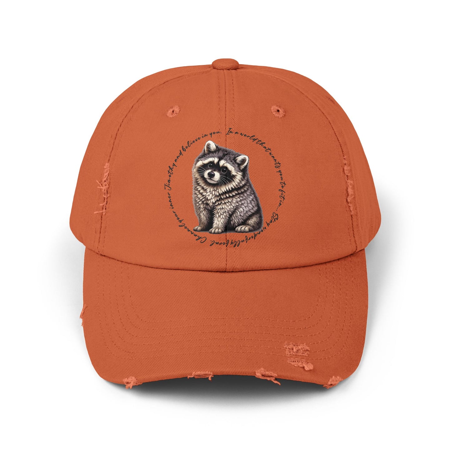 Jimothy The Raccoon Distressed Cap —  Inspirational, Viral Sensation