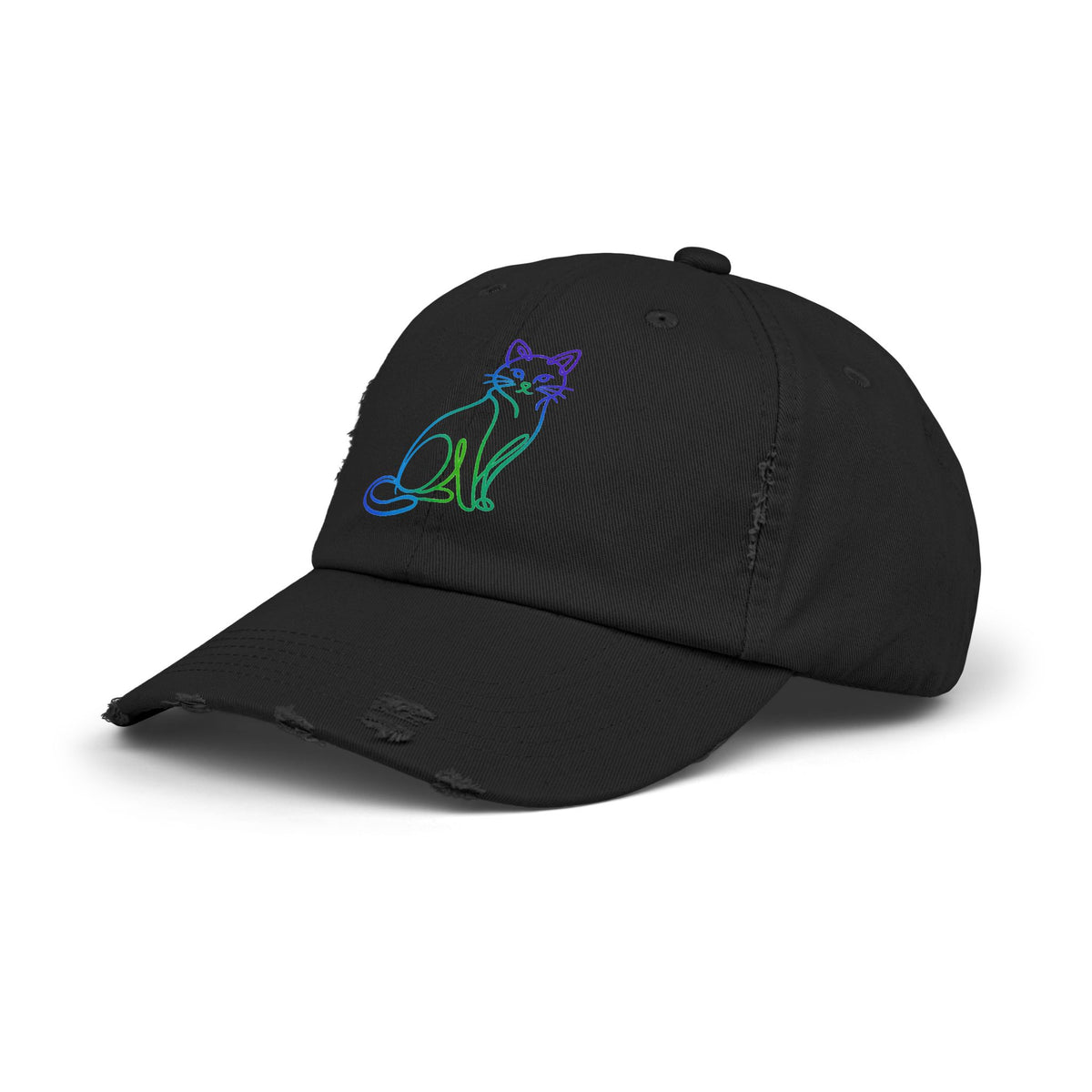 Northern Lights Cat Distressed Cap