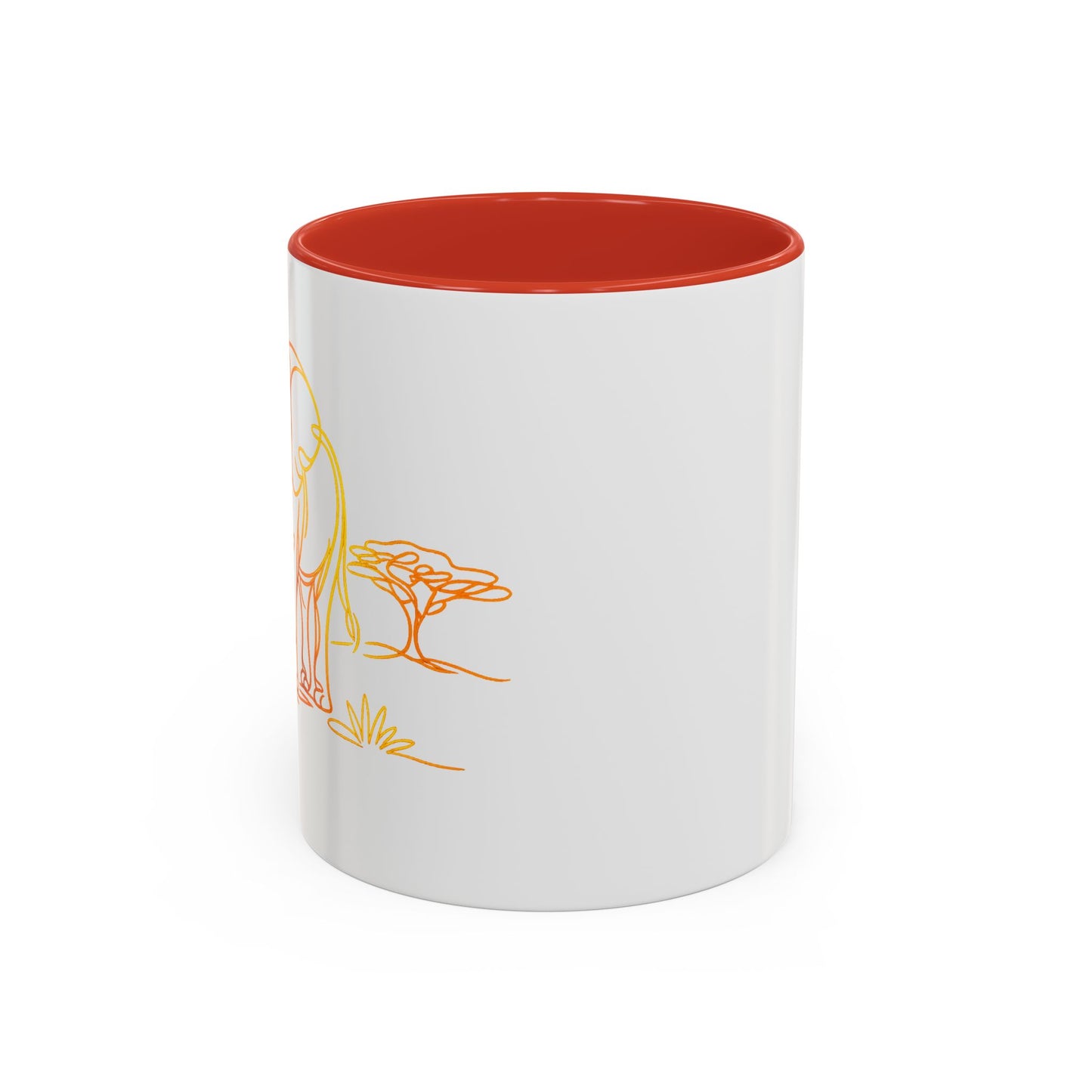 Safari Sunrise Coffee Mug — Minimal Line Elephant Design (11/15oz)
