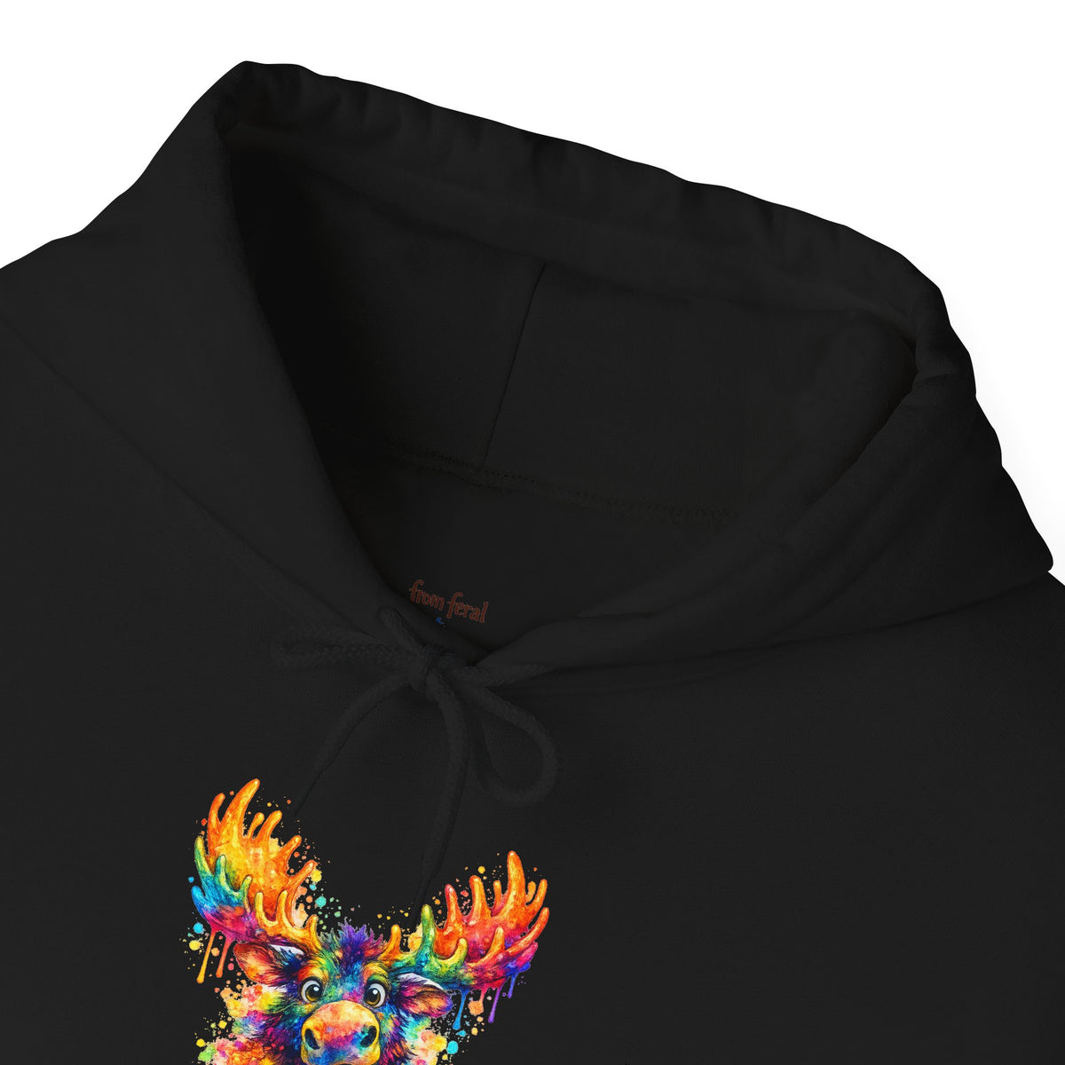 Watercolor Moose Hooded Sweatshirt