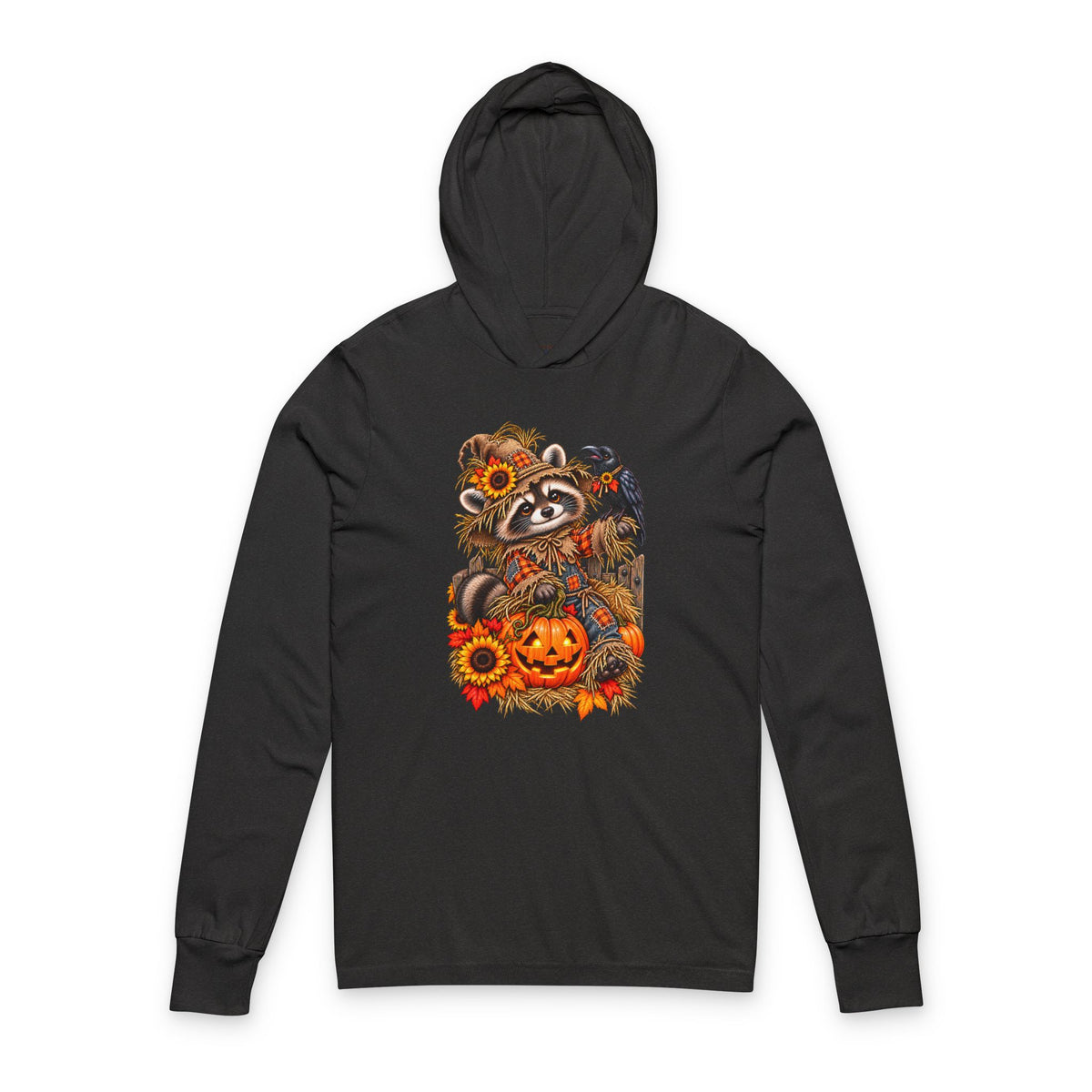 Scarecrow Raccoon Hooded Long Sleeve Tee