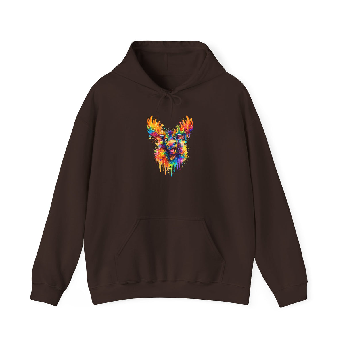 Watercolor Moose Hooded Sweatshirt