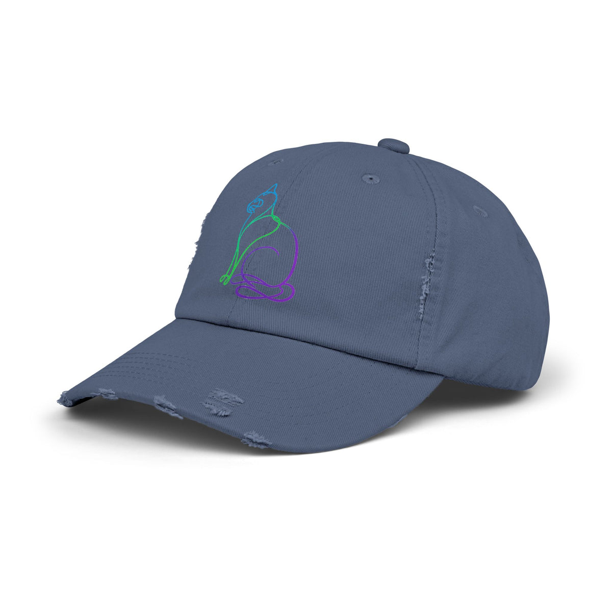 Northern Lights Cat Distressed Cap