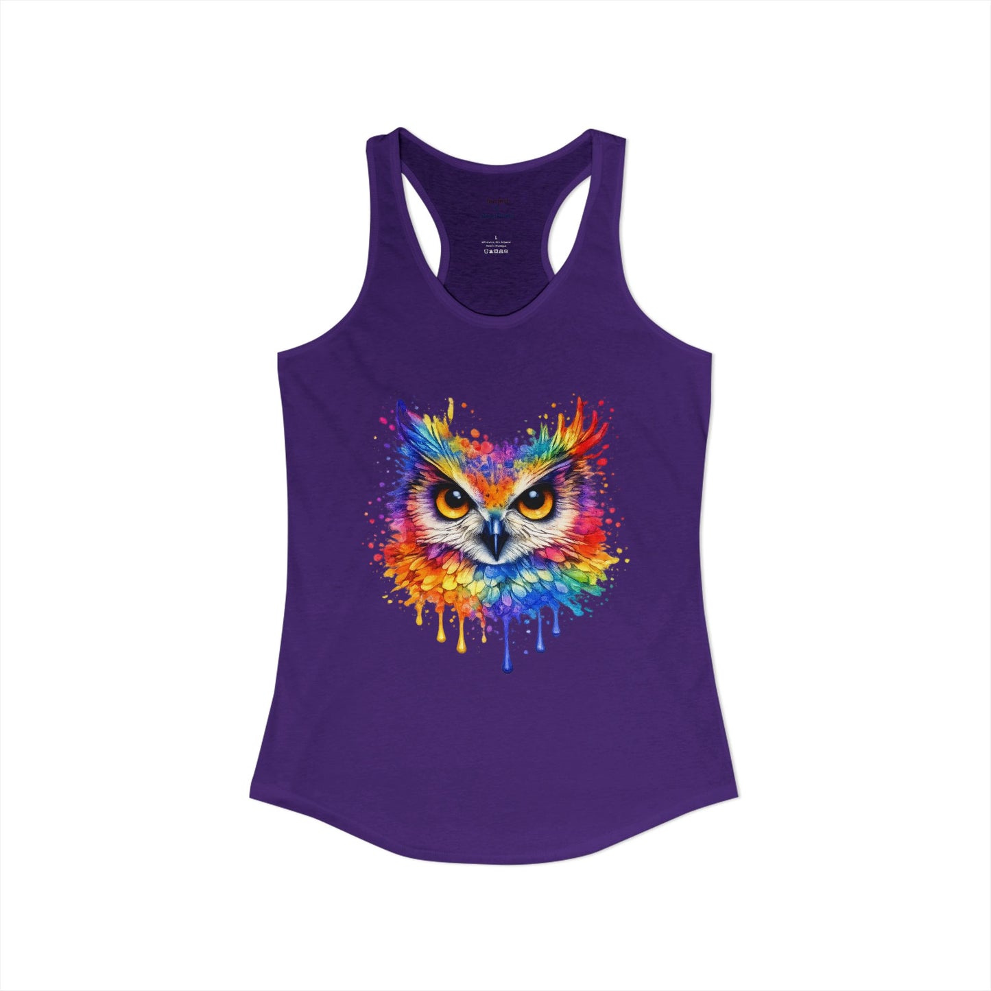 Watercolor Wildlife Owl Racerback Tank