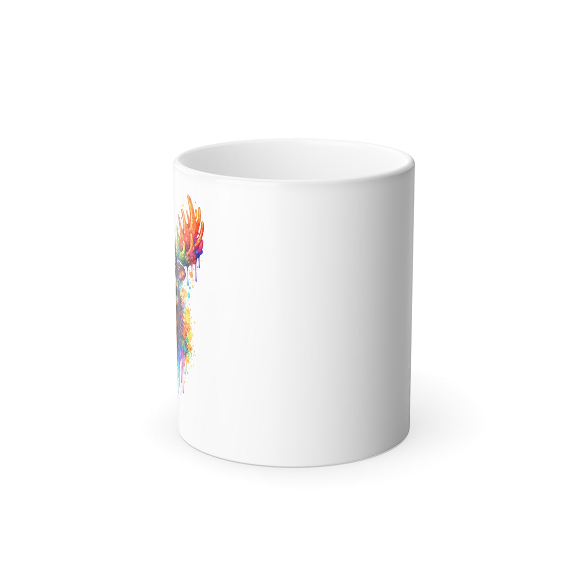 Watercolor Moose Color-Changing Mug  11 oz