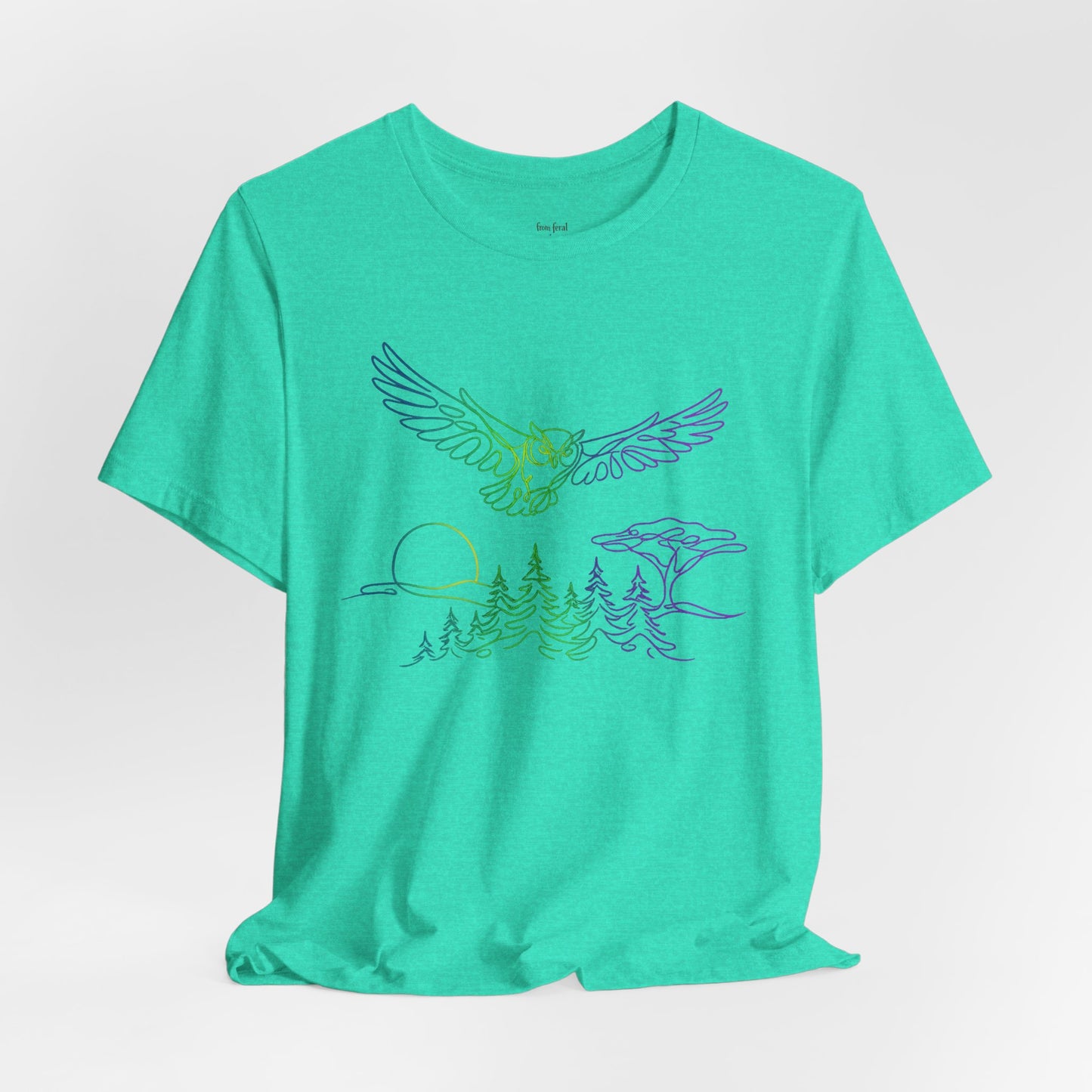 Owl | Colorful Line-Work T-Shirt
