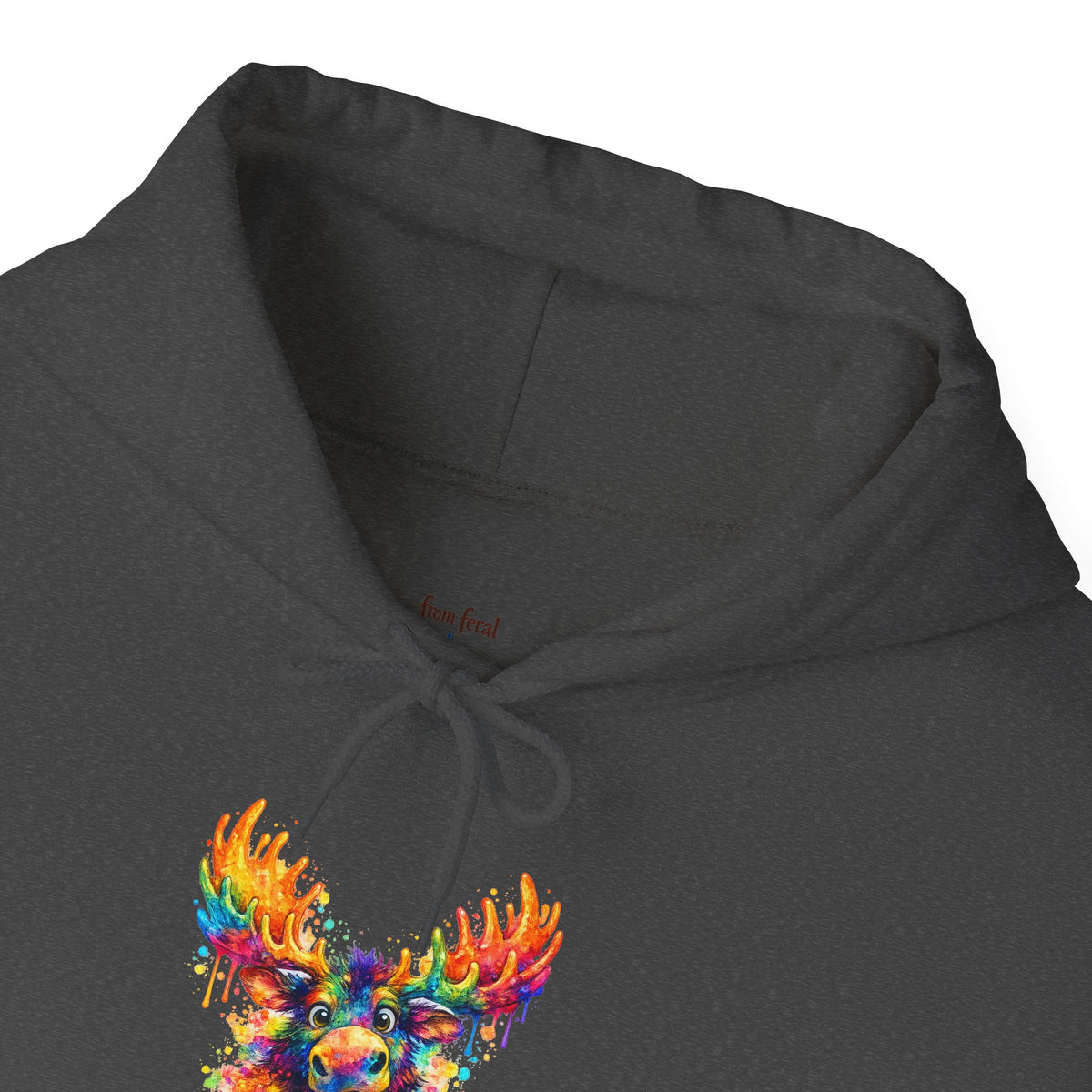 Watercolor Moose Hooded Sweatshirt