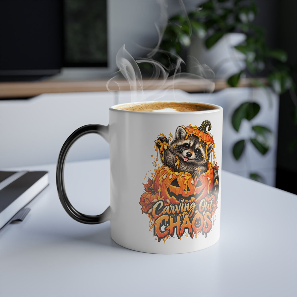 Carving Out Chaos Raccoon Color-Changing Mug  11 oz