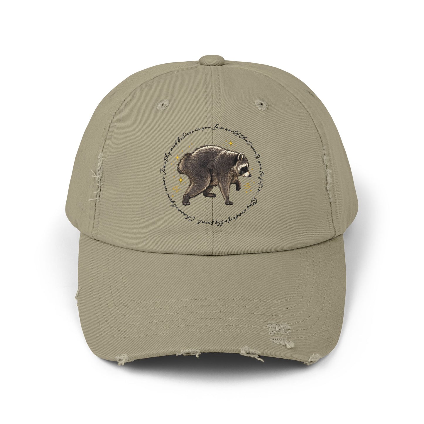 Jimothy The Raccoon Distressed Cap —  Inspirational, Viral Sensation
