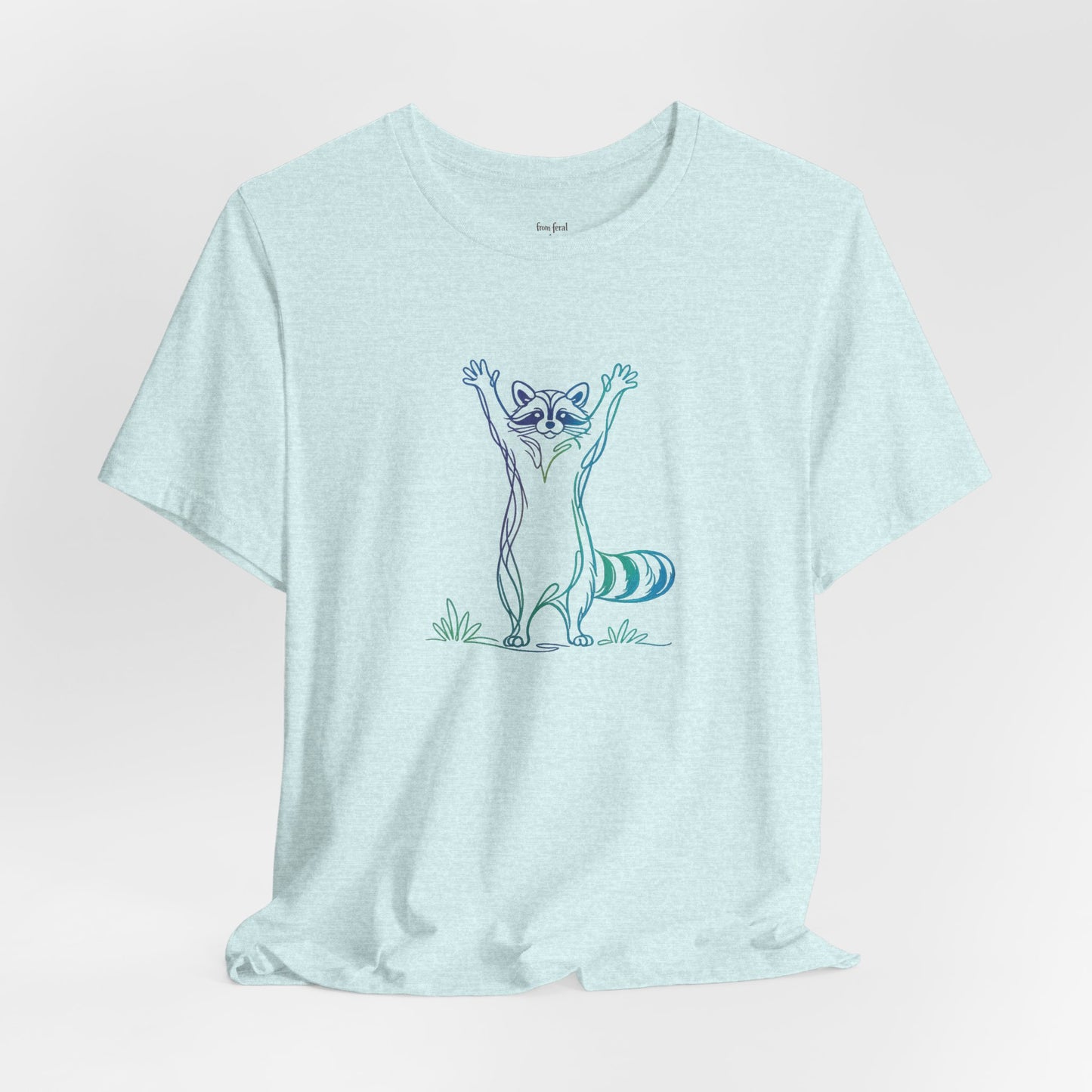 Raccoon Tee — Minimal Line Raccoon Scenic Graphic T-Shirt