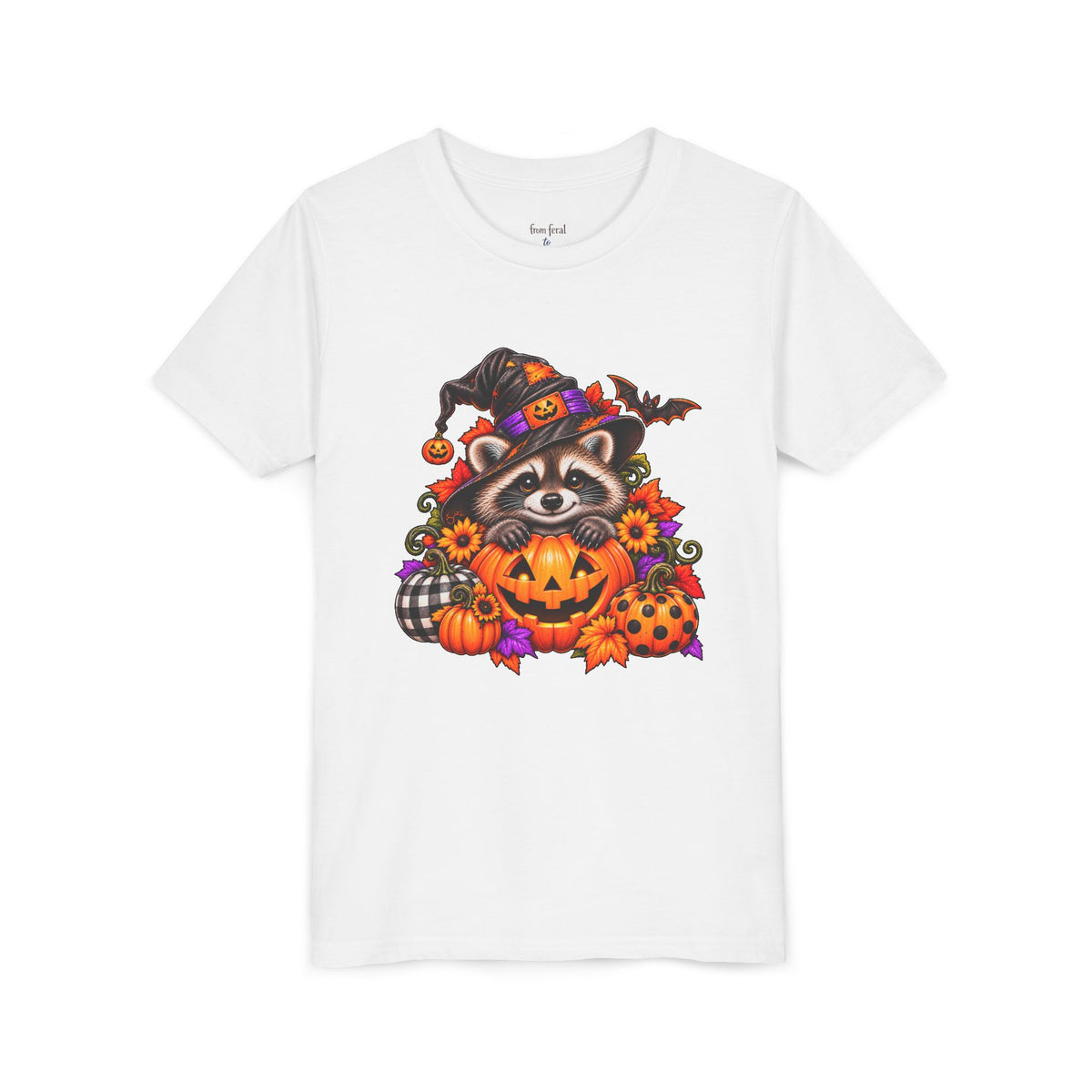 Halloween Youth Tee — Raccoon Kids Tshirt