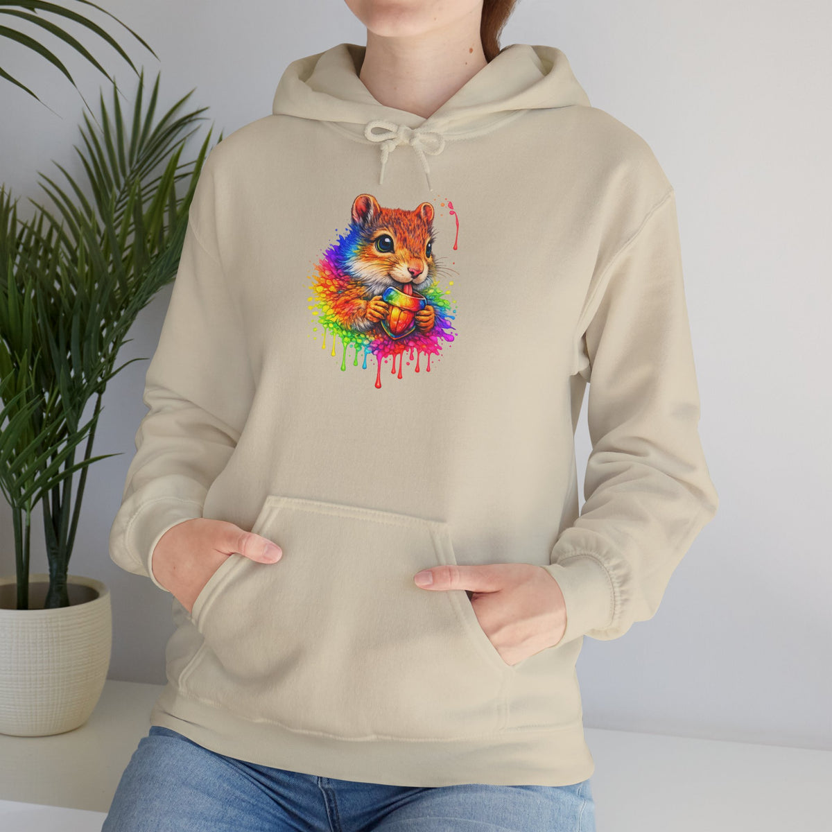 Watercolor Squirrel Hooded Sweatshirt