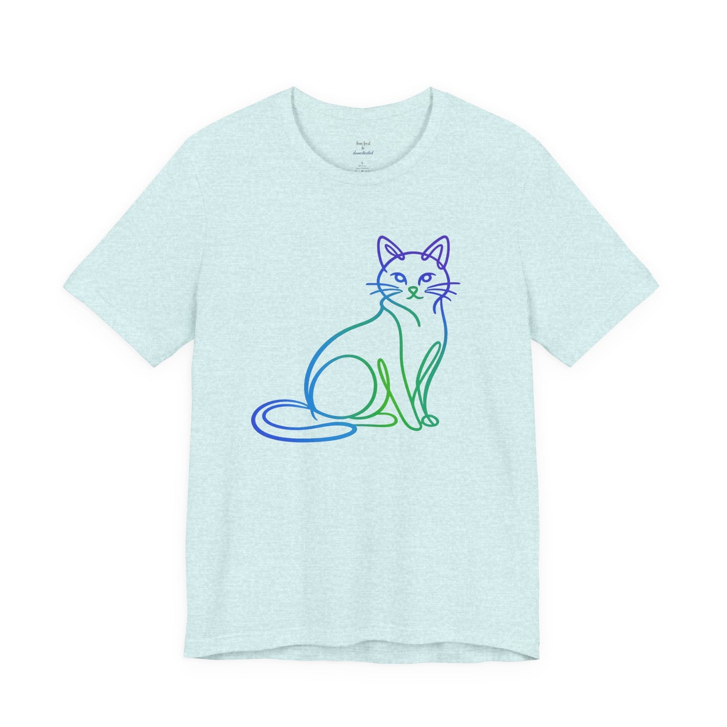 Colorful Line-Work Sitting Cat T-Shirt