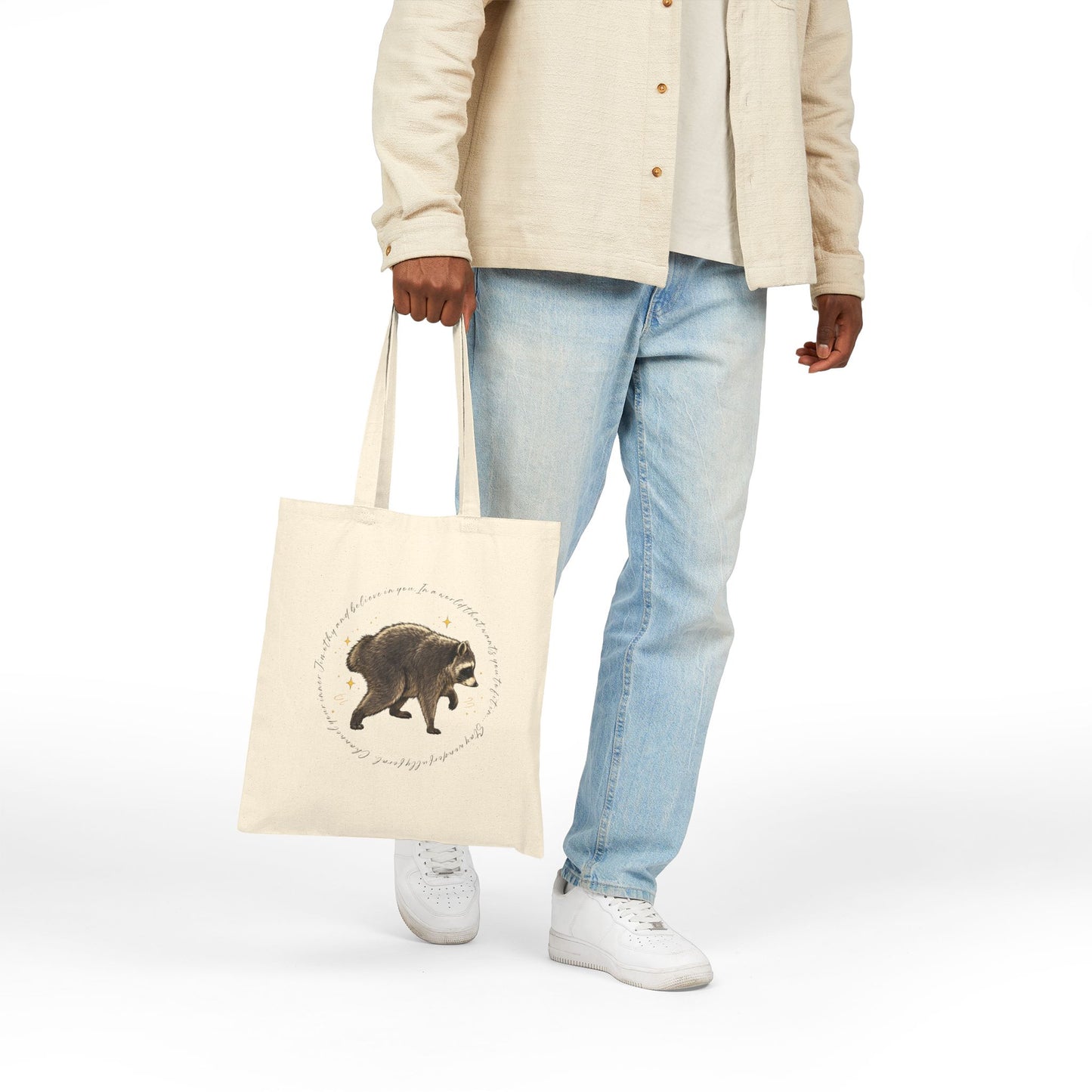 Jimothy The Raccoon Inspirational Tote Bag