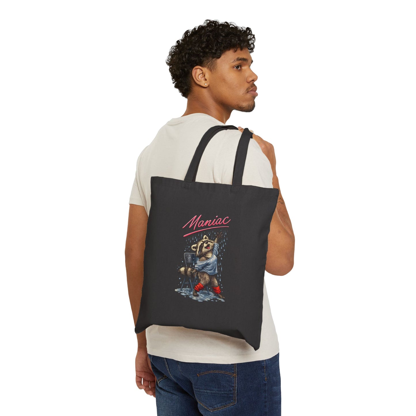 Maniac Raccoon Canvas Tote Bag