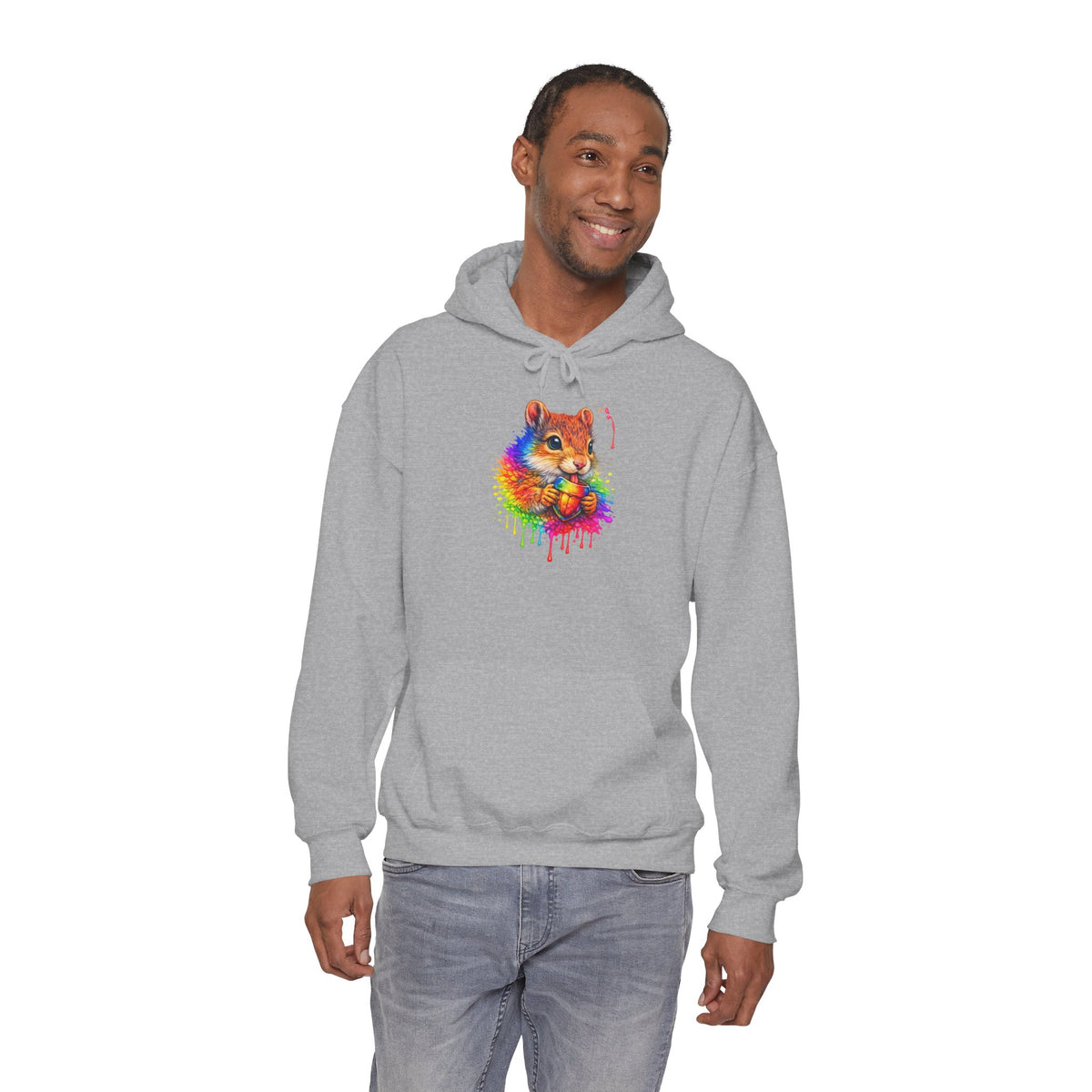 Watercolor Squirrel Hooded Sweatshirt