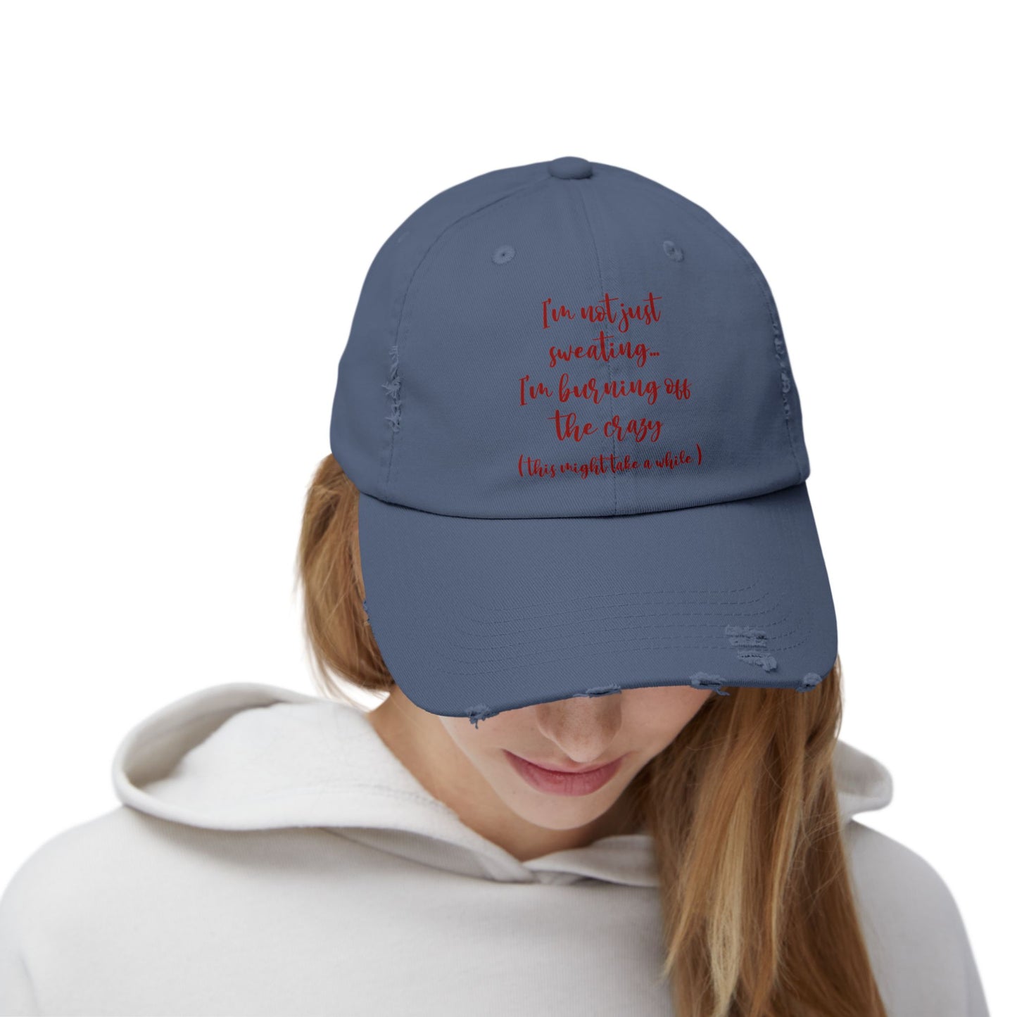 "Sweating" Distressed Cap —  Funny Truth Hat