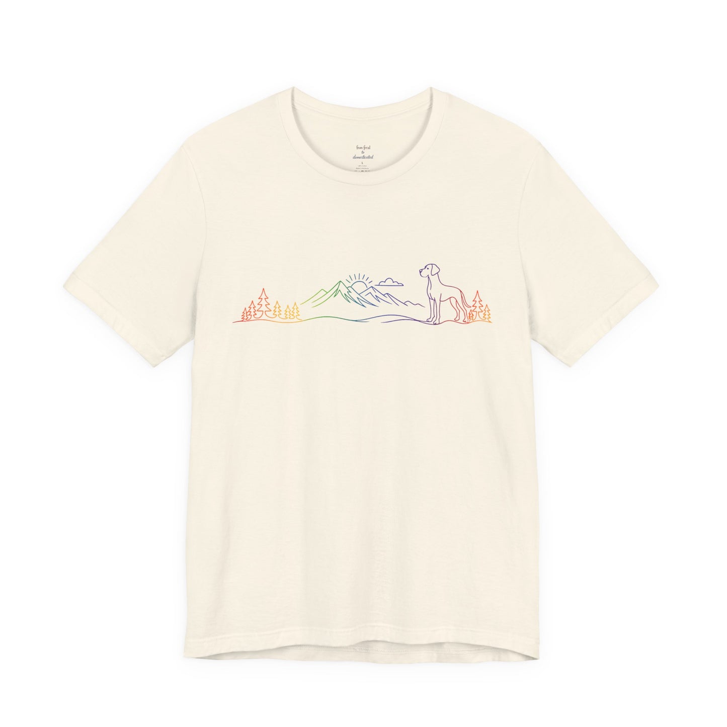 Natural- Eared Great Dane Wild Lines T-Shirt