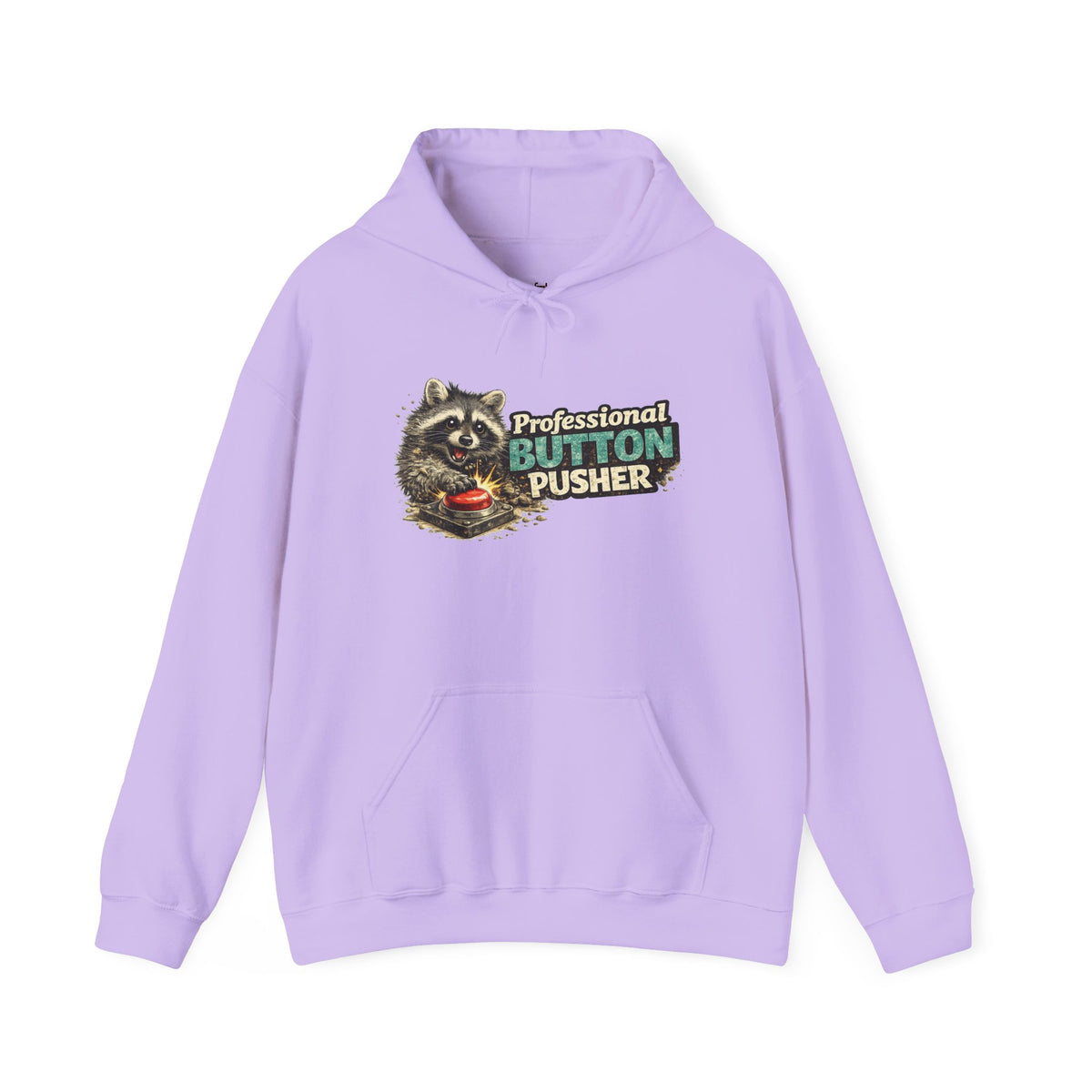 Raccoon "Button Pusher" Hooded Sweatshirt