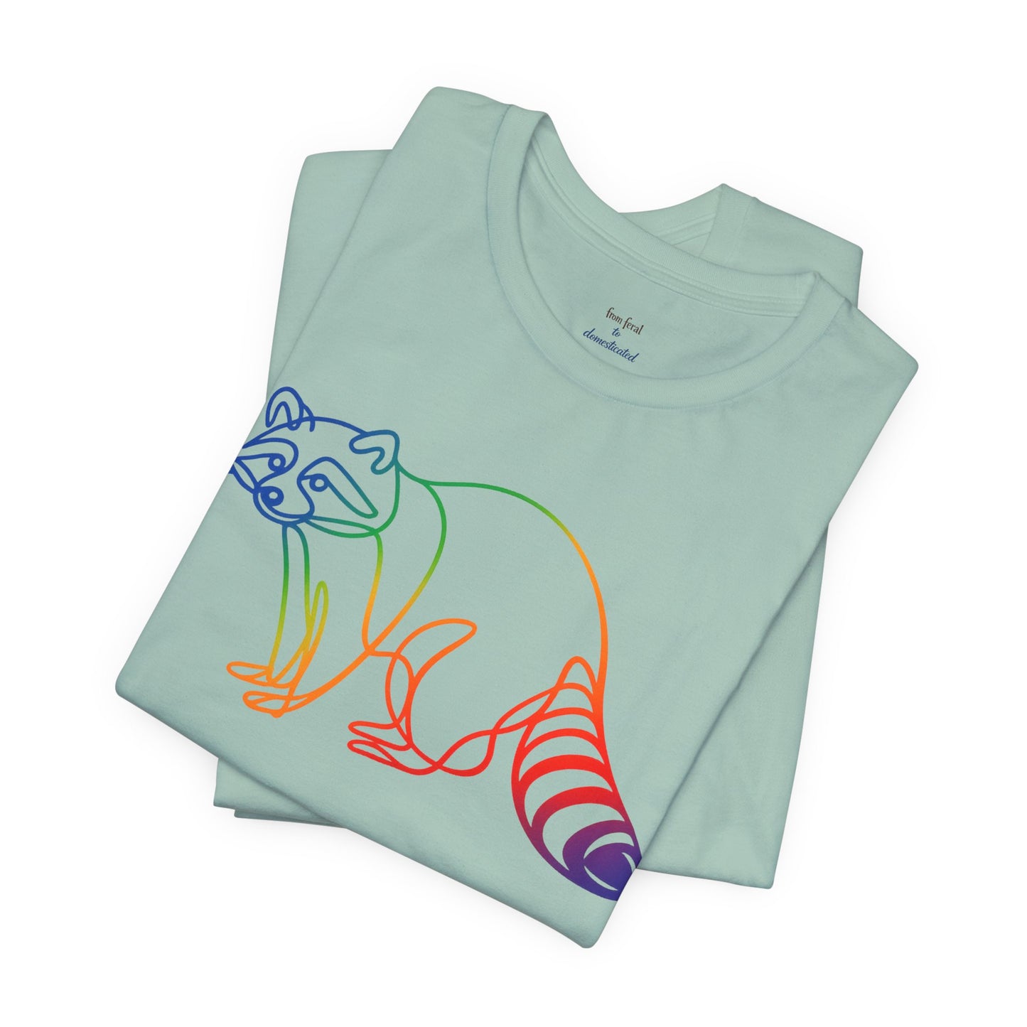 Raccoon Tee — Minimal Line Raccoon Scenic Graphic T-Shirt