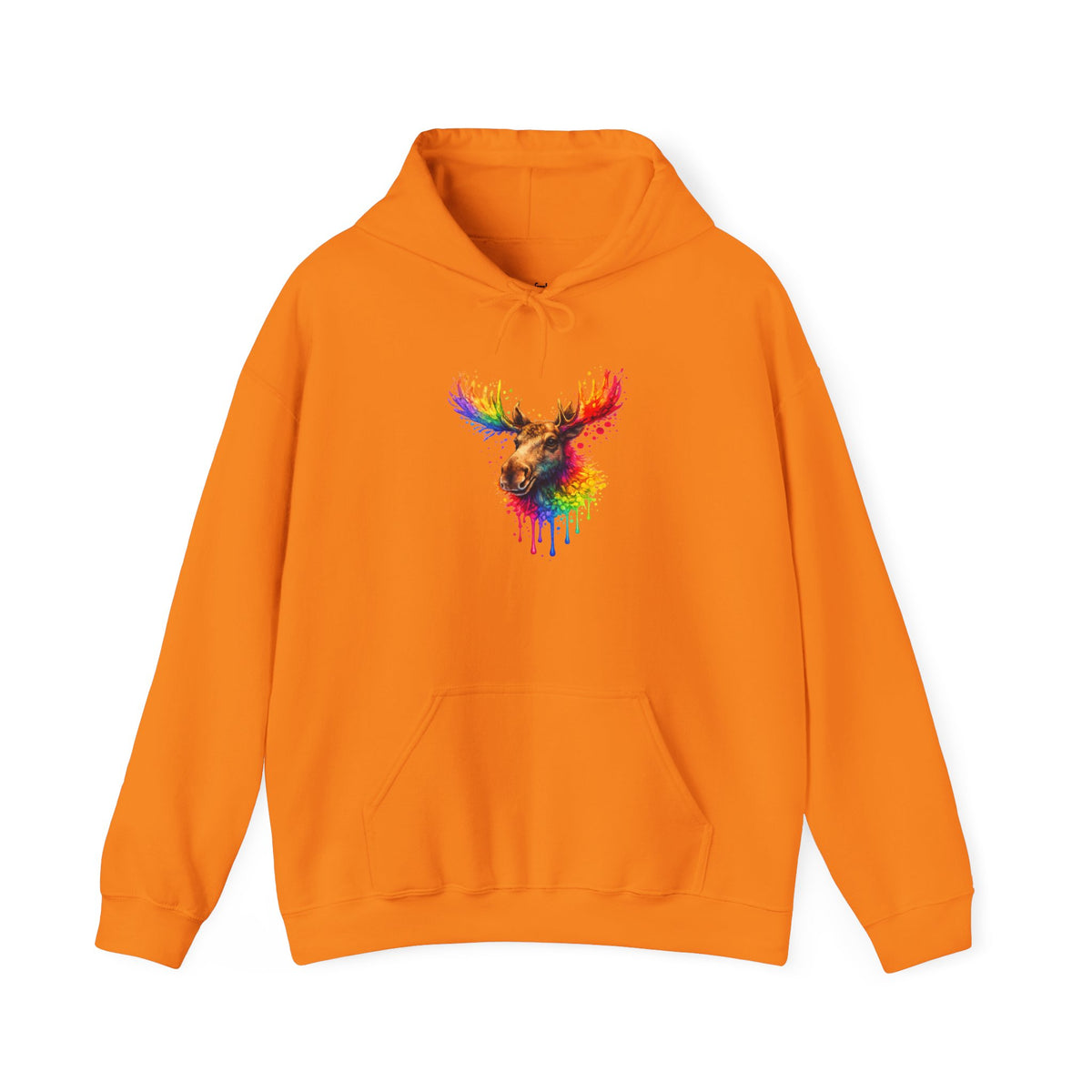 Watercolor Moose Hooded Sweatshirt