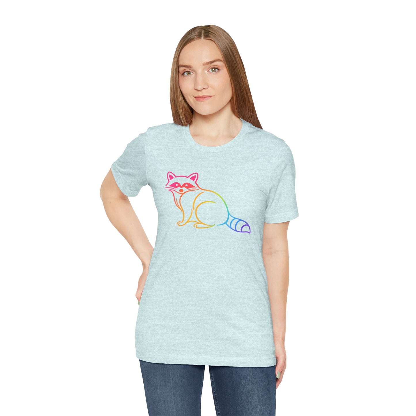 Raccoon Tee — Minimal Line Raccoon Scenic Graphic T-Shirt