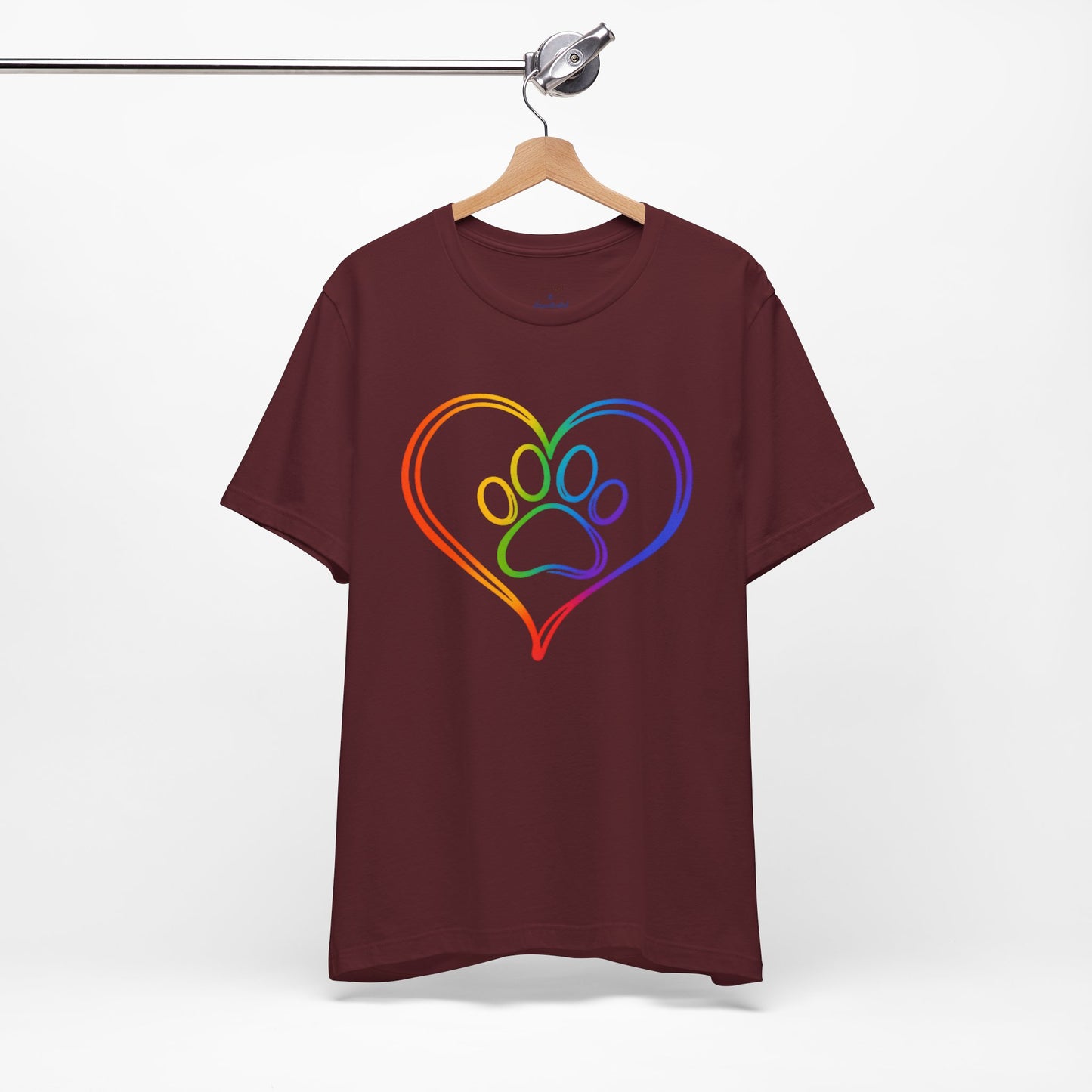 Heart/Paw Colorful Line-Work T-Shirt
