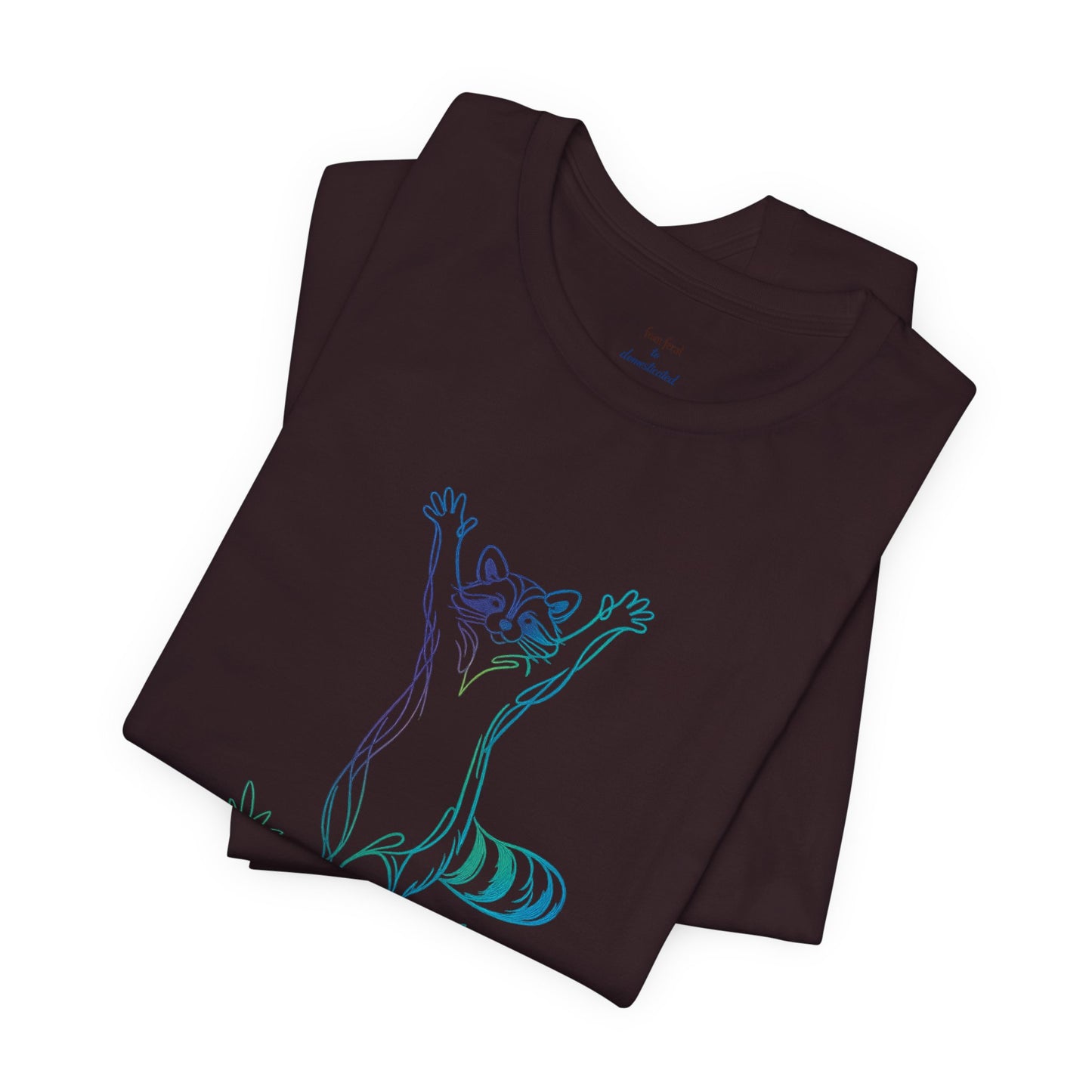 Raccoon Tee — Minimal Line Raccoon Scenic Graphic T-Shirt