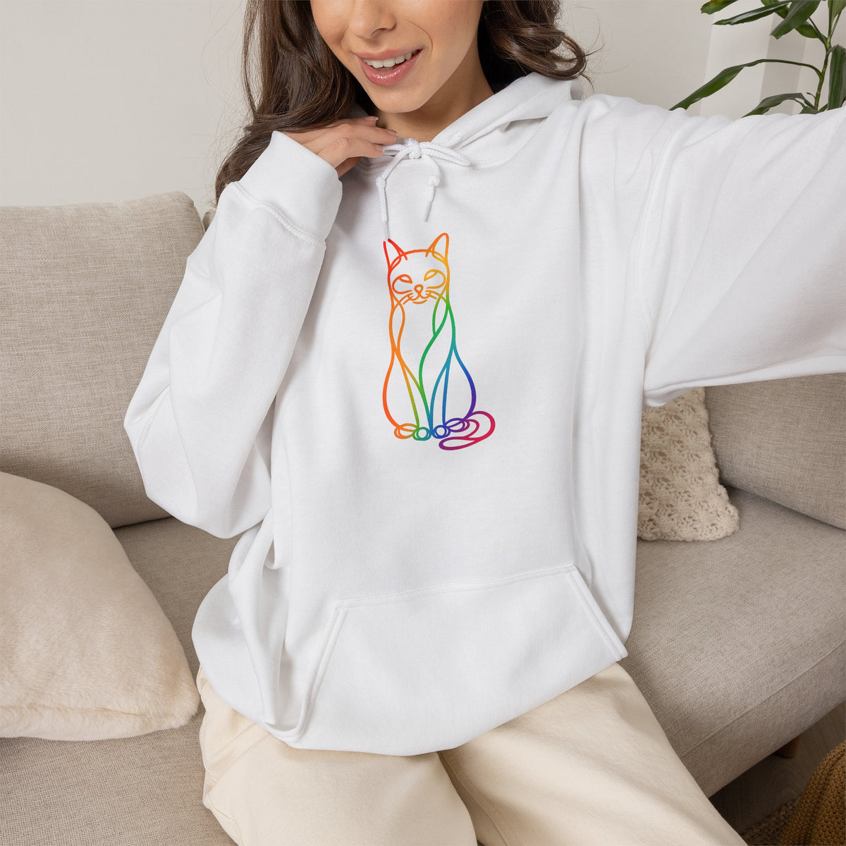 Rainbow Cat Hooded Sweatshirt