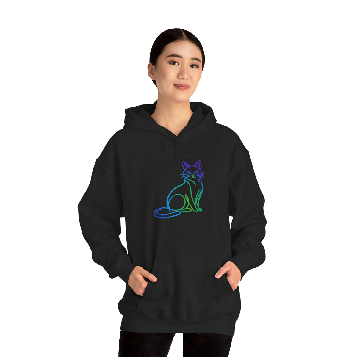 Northern Lights Cat Hooded Sweatshirt